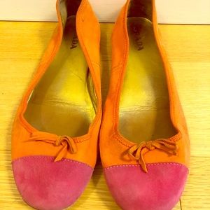 Prada Fuchsia and Orange Suede Flats